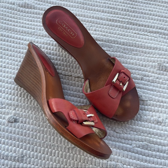 Coach Shoes - Coach Women's Paulena Slide Sandal Orange Leather 6b